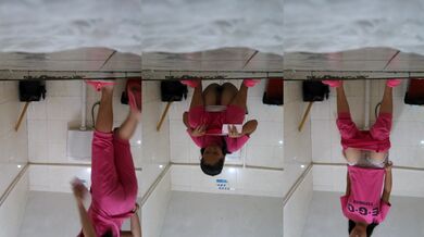 ⚫️⚫️贵在真实，学生公寓女厕，正面全景脸逼同框，偸拍形形色色各种类型妹子方便，高清无水印原版 (17)